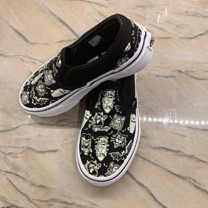 Glow in the dark kids vans. Super cute; the monster characters glow in dark.